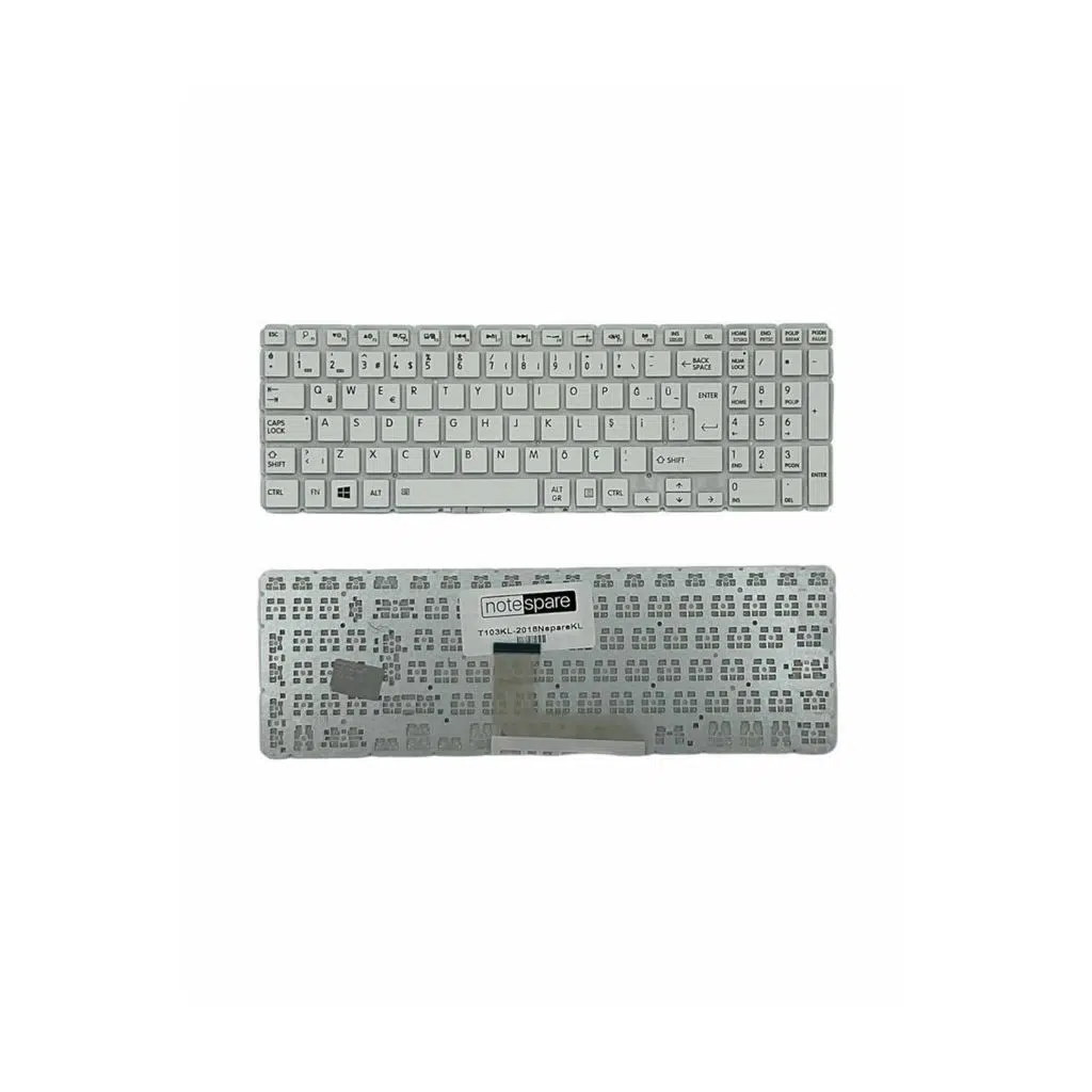 Toshiba Uyumlu Satellite L50-B-119, L50-B-11C, L50-B-11D, L50-B-11E Klavye TR - Beyaz