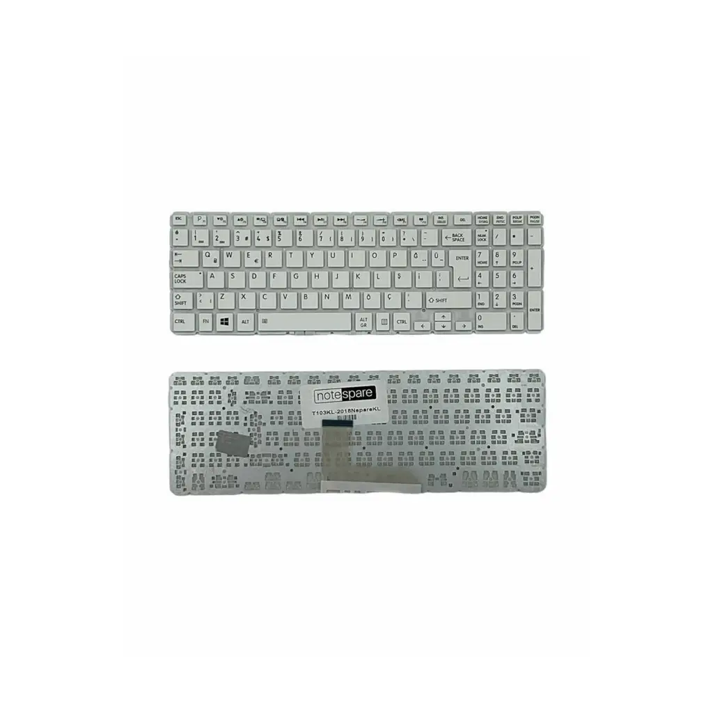 Toshiba Uyumlu Satellite L50-B-1M7, L50-B-1M8, L50-B-1M9, L50-B-1MC Klavye TR - Beyaz